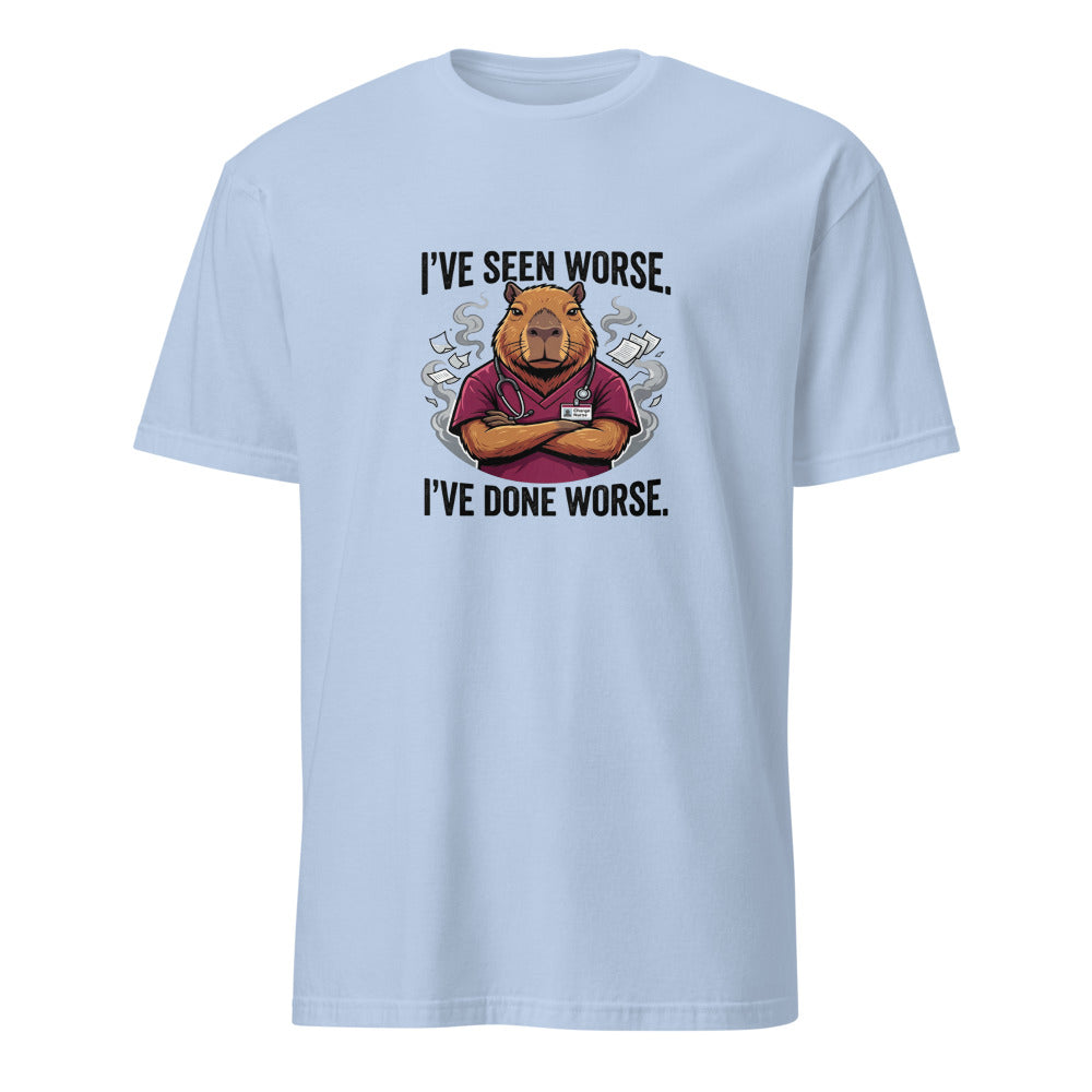 I've Seen Worse - Nurse Capybara - Light Blue T-Shirt
