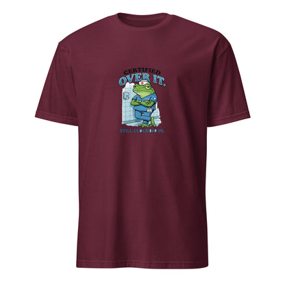 Certified Over It Nurse Frog - Maroon T-Shirt