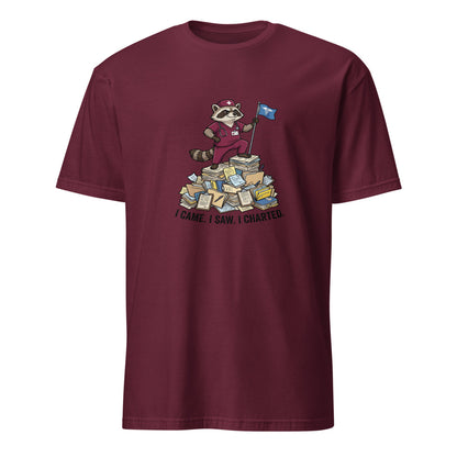 I Came I Saw I Charted - Nurse Raccoon - Maroon T-Shirt