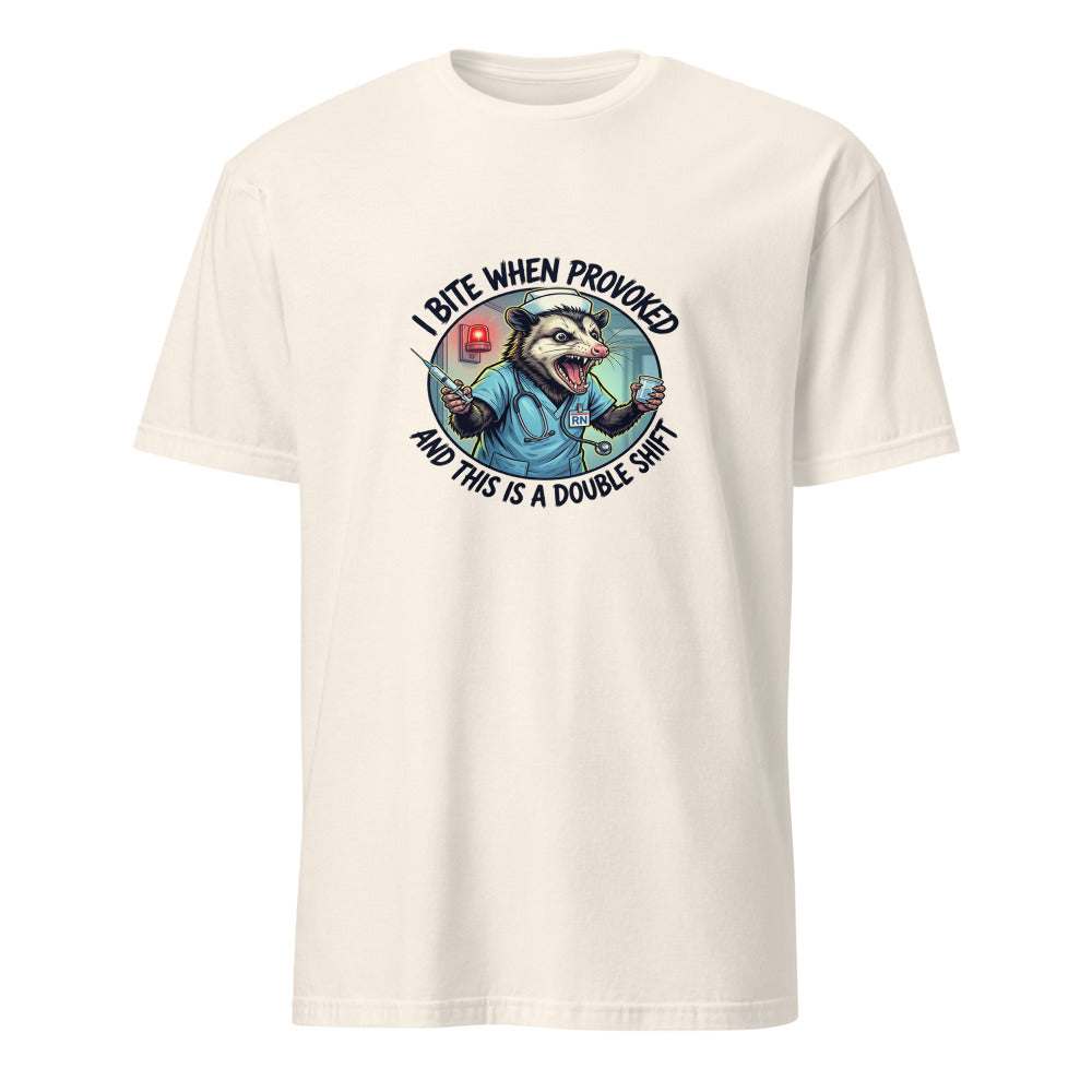 I Will Bite If Provoked - Nurse Possum - Natural T-Shirt
