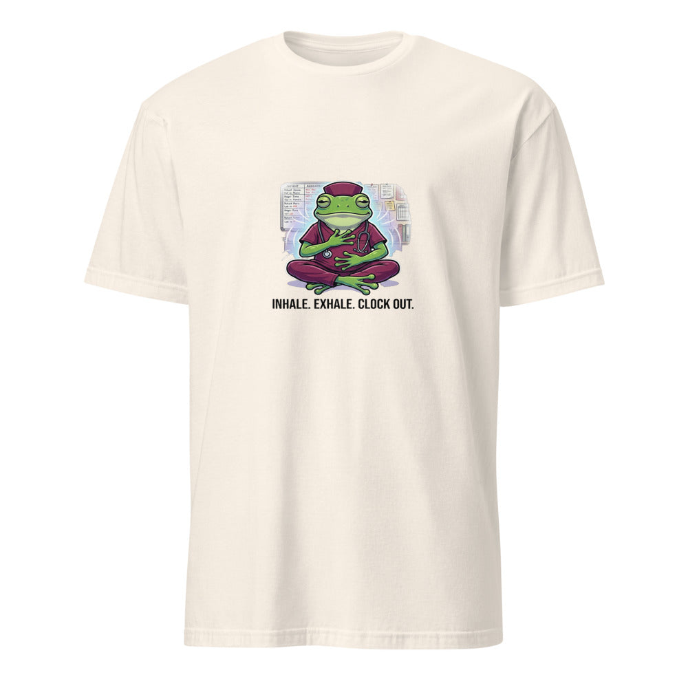 Inhale Exhale Nurse Frog - Natural T-Shirt