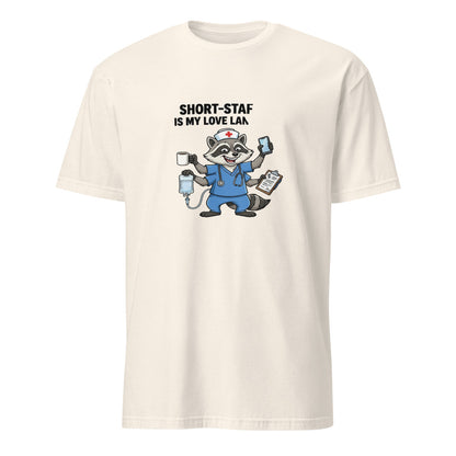 Short-Staffed Is My Love Language - Nurse Raccoon - Natural T-Shirt