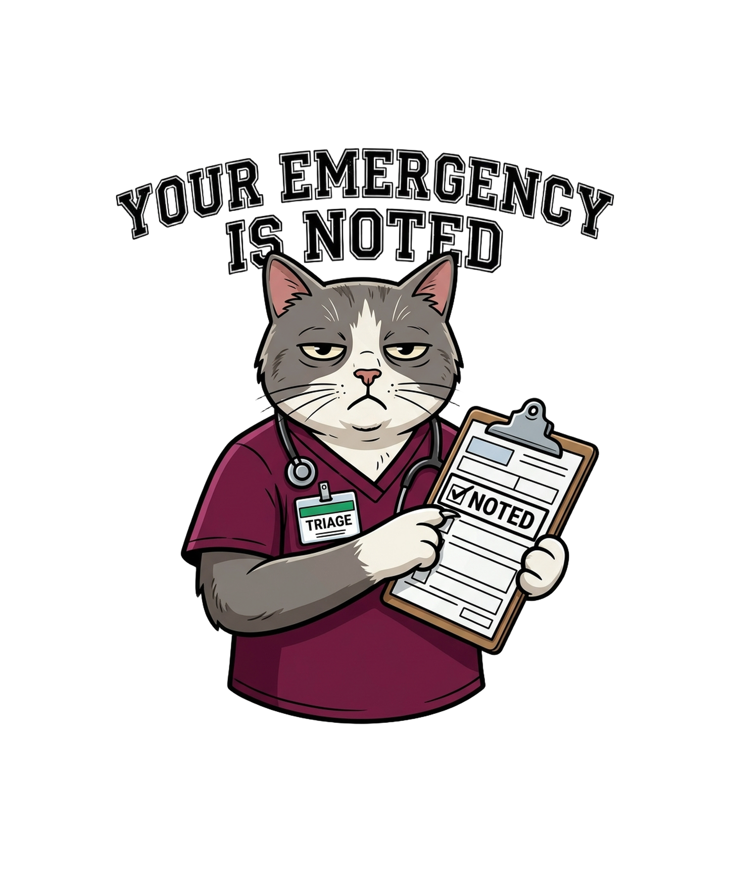 Your Emergency Has Been Noted - Nurse Cat